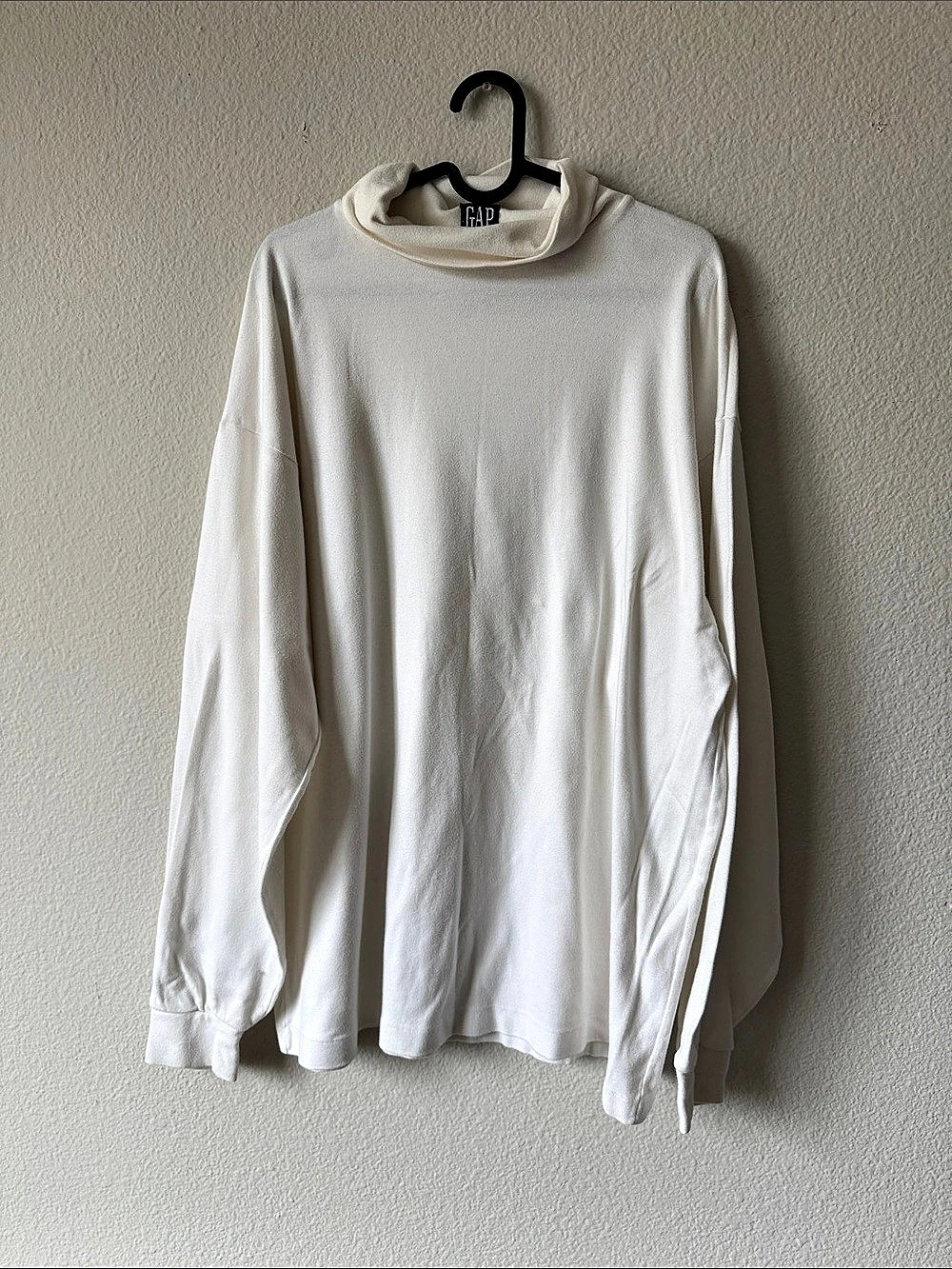 GAP Vintage White Long Sleeve Cotton Turtleneck XXL